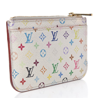 Louis Vuitton Monogram Multicolor Key Pouch White Litchi 3 of 15