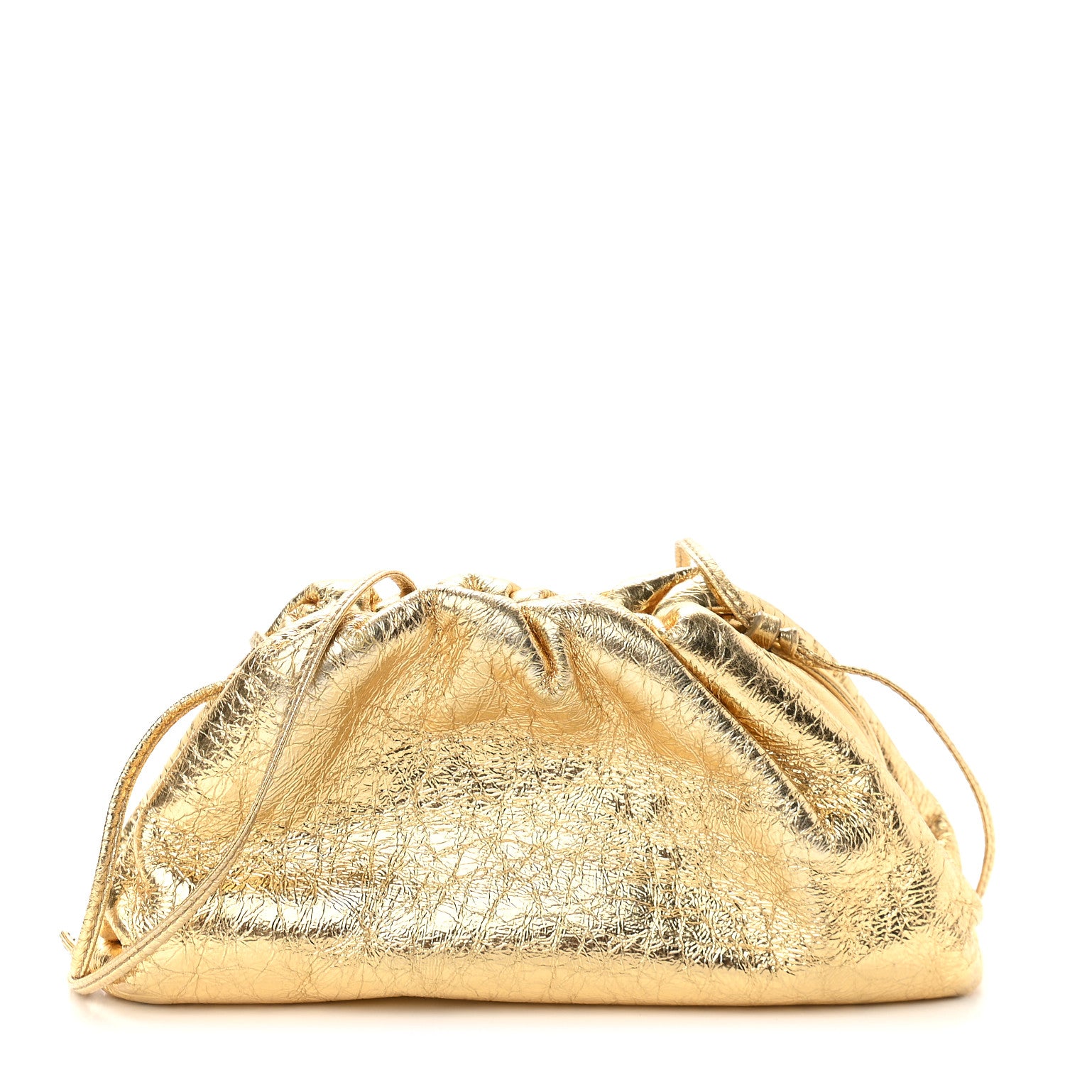 Bottega Veneta Metallic Crinkled Lambskin The Mini Pouch Oro 1 of 10