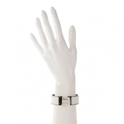 Hermes Enamel Wide Clic Clac H Bracelet GM White 2 of 5