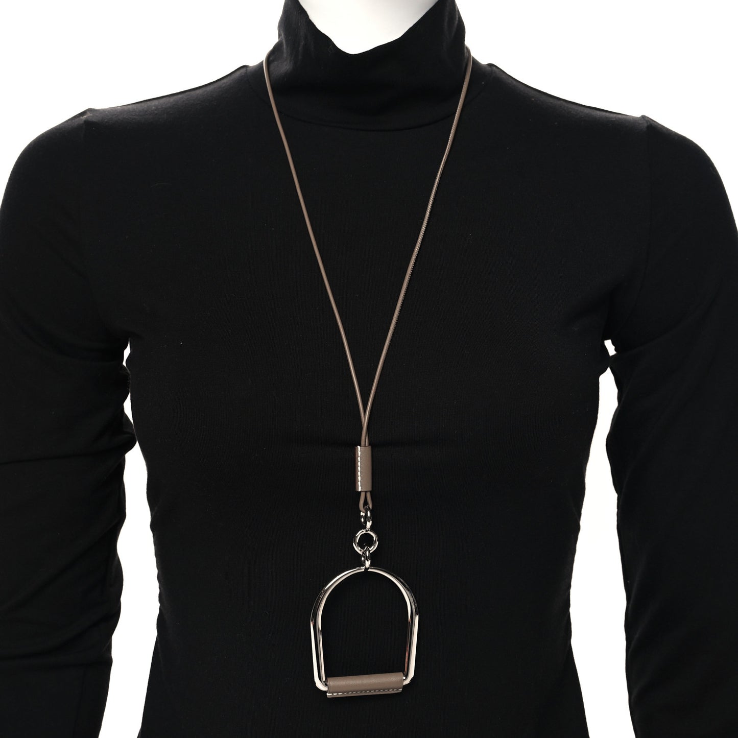 Barenia Heritage Equestre Pendant Necklace Etoupe