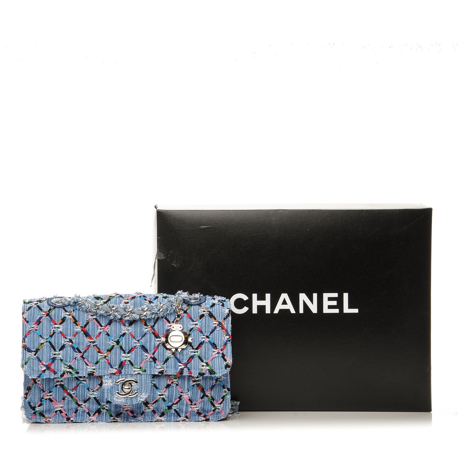 Chanel Woven Denim Medium Flap Multicolor 9 of 9