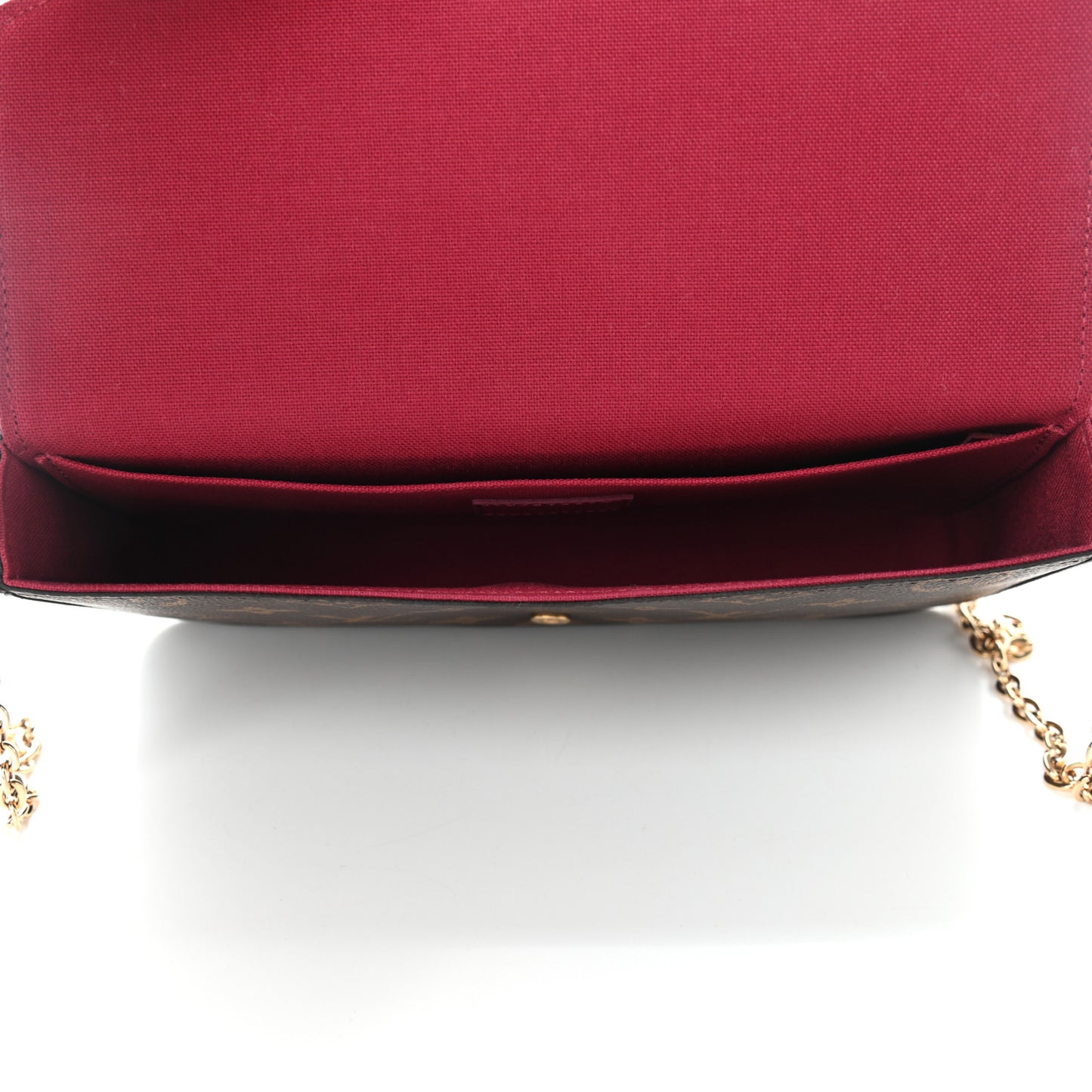 Monogram Pochette Felicie Chain Wallet Fuchsia