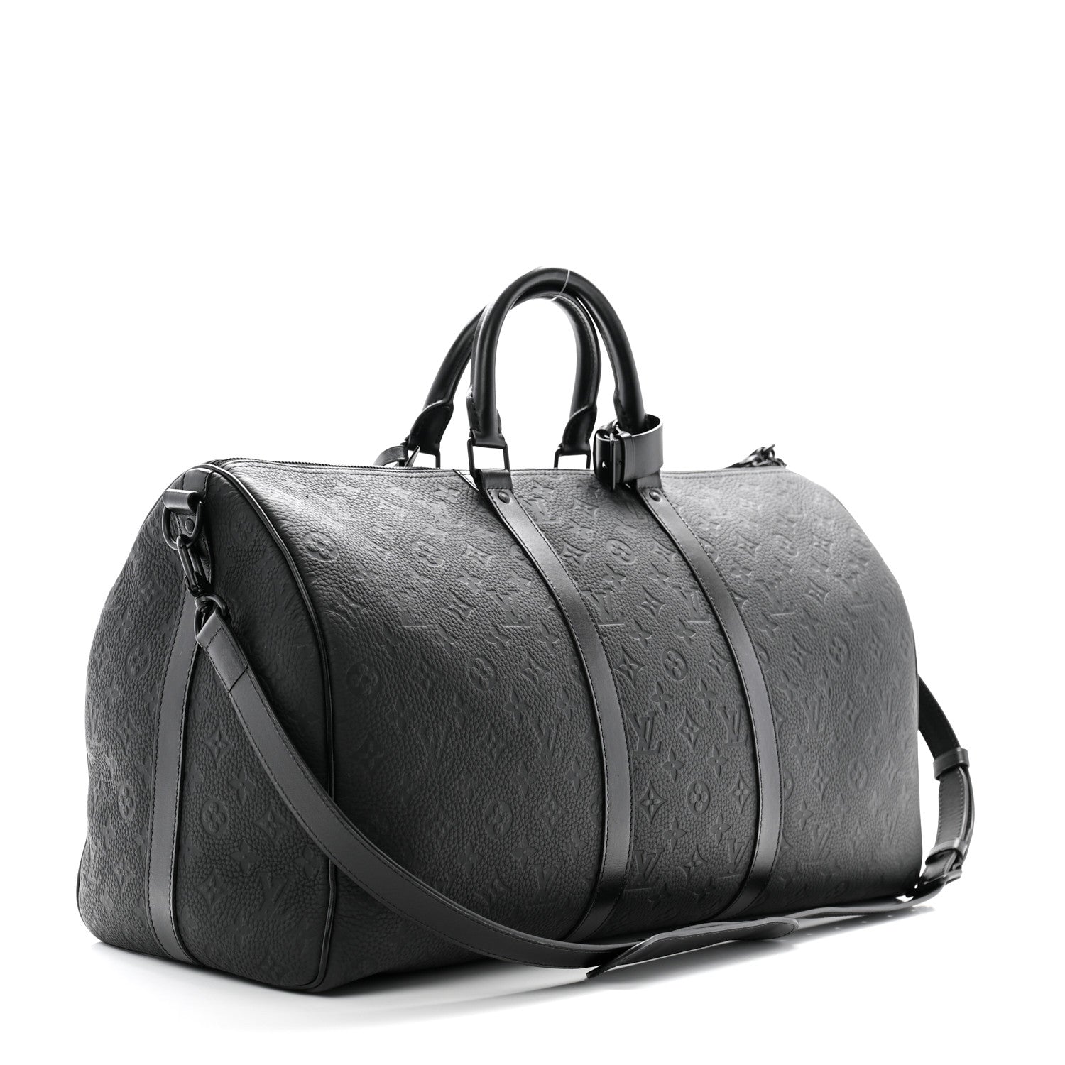 Louis Vuitton Taurillon Monogram Keepall Bandouliere 50 Black 3 of 20