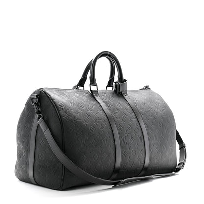 Louis Vuitton Taurillon Monogram Keepall Bandouliere 50 Black 3 of 20