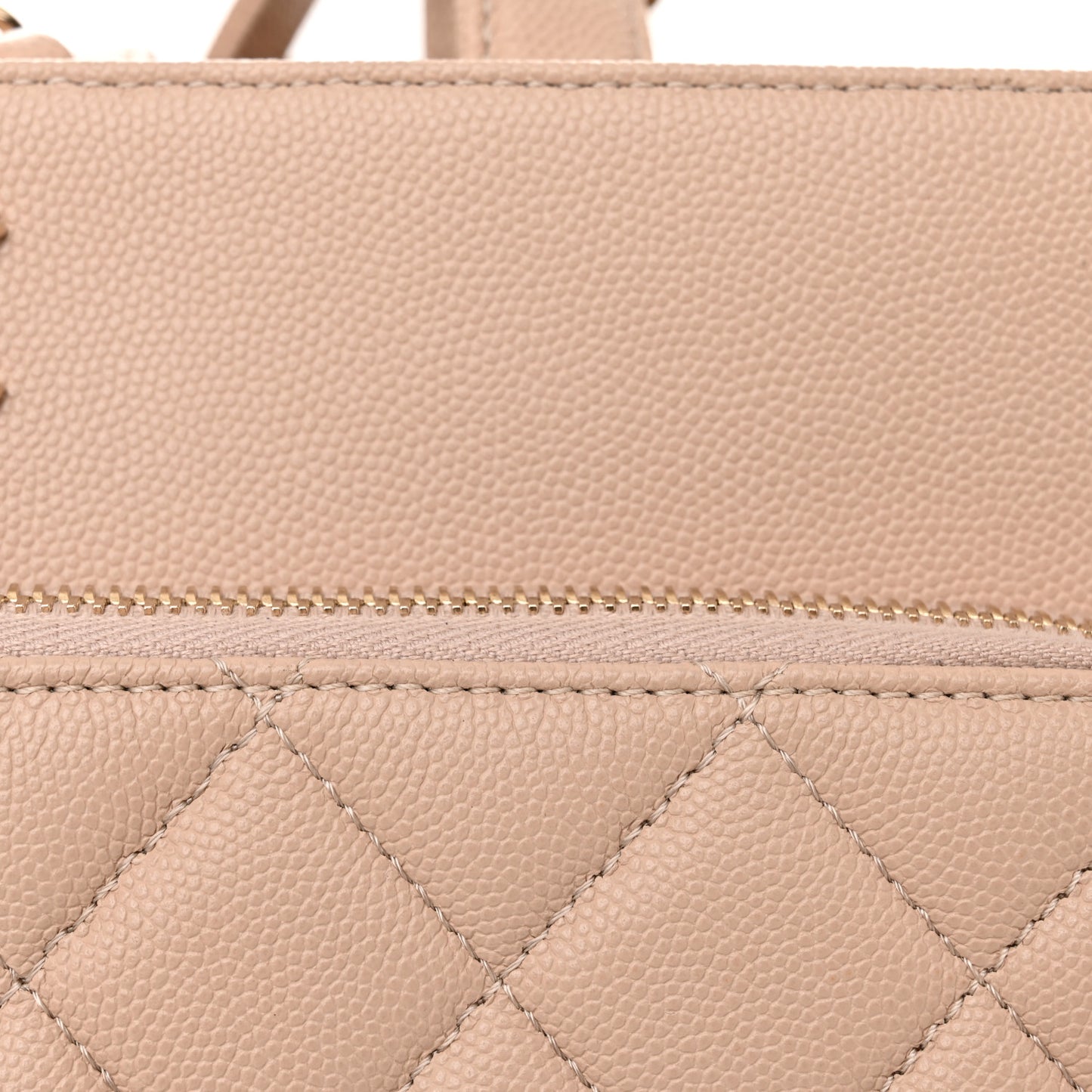 Caviar Quilted Large Business Affinity Shopping Bag Beige