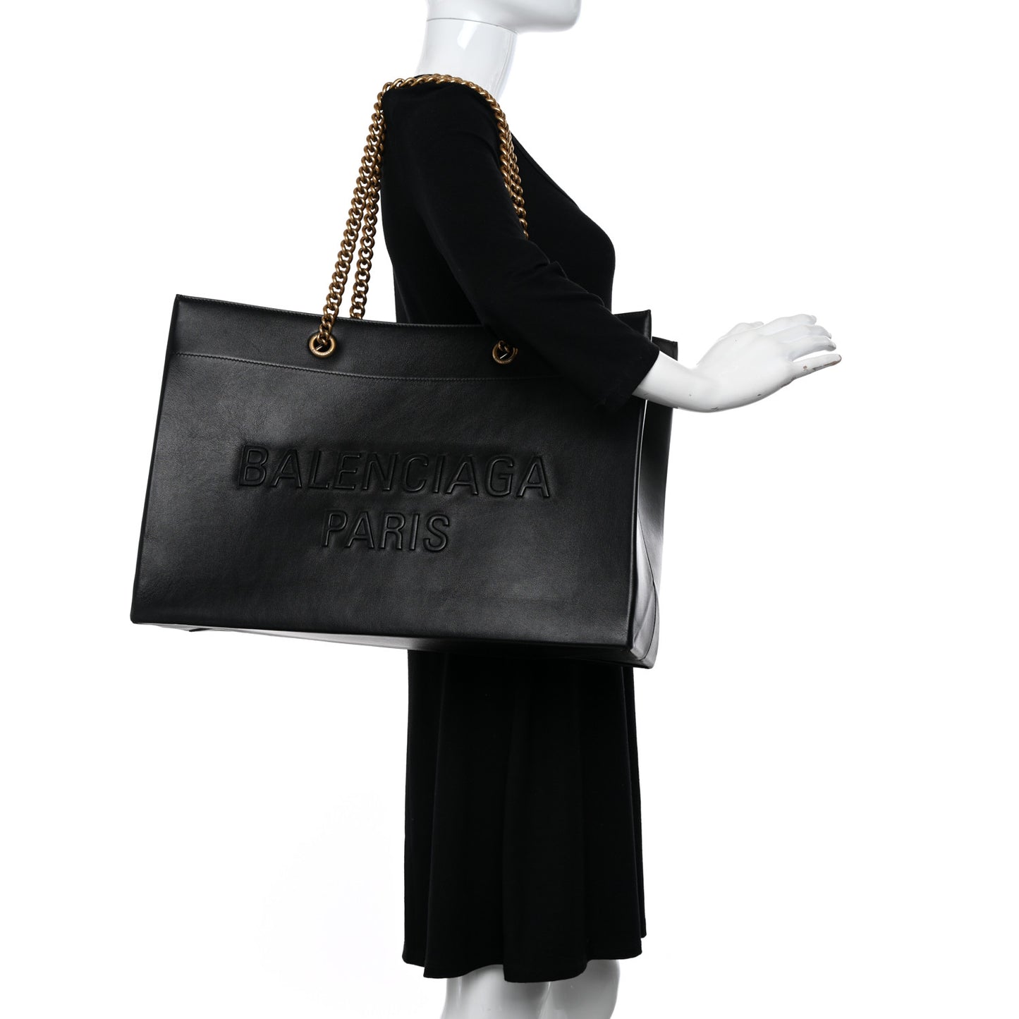 Soft Smooth Calfskin Large Duty Free Tote Black