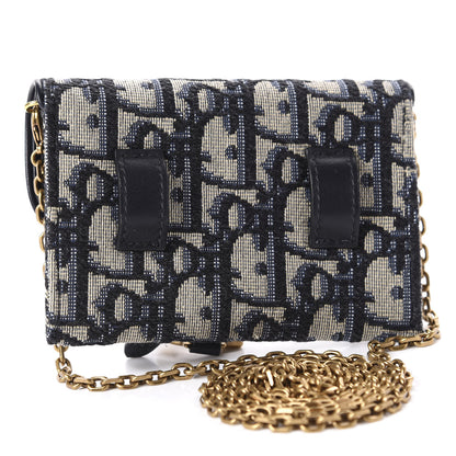 Christian Dior Oblique Nano Saddle Chain Pouch Blue 3 of 10