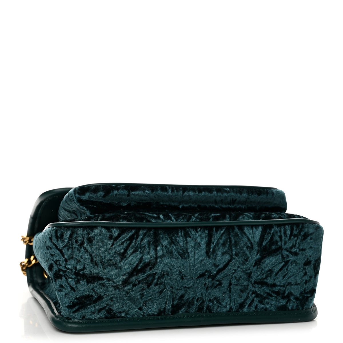 Velvet Monogram Matelasse Baby Niki Chain Satchel Dark Green