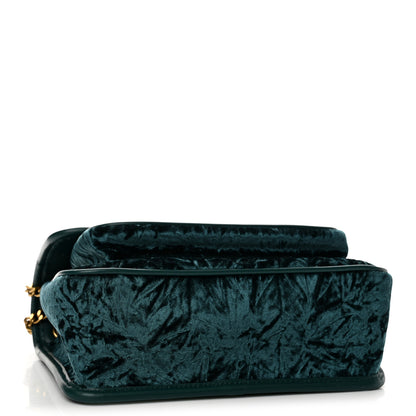 Saint Laurent Velvet Monogram Matelasse Baby Niki Chain Satchel Dark Green 4 of 12