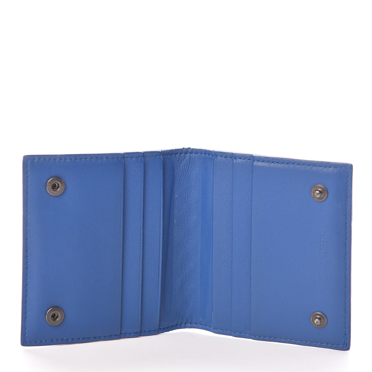 Nappa Intrecciato Card Holder Blue