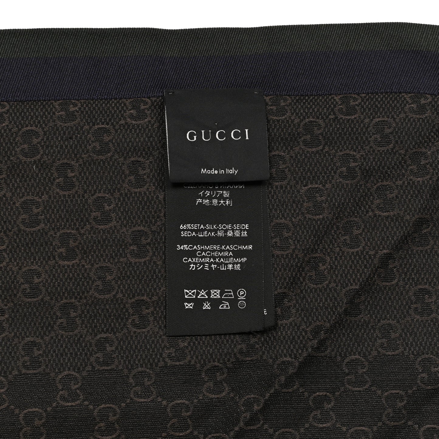 Silk Cashmere Monogram Web Scarf Brown