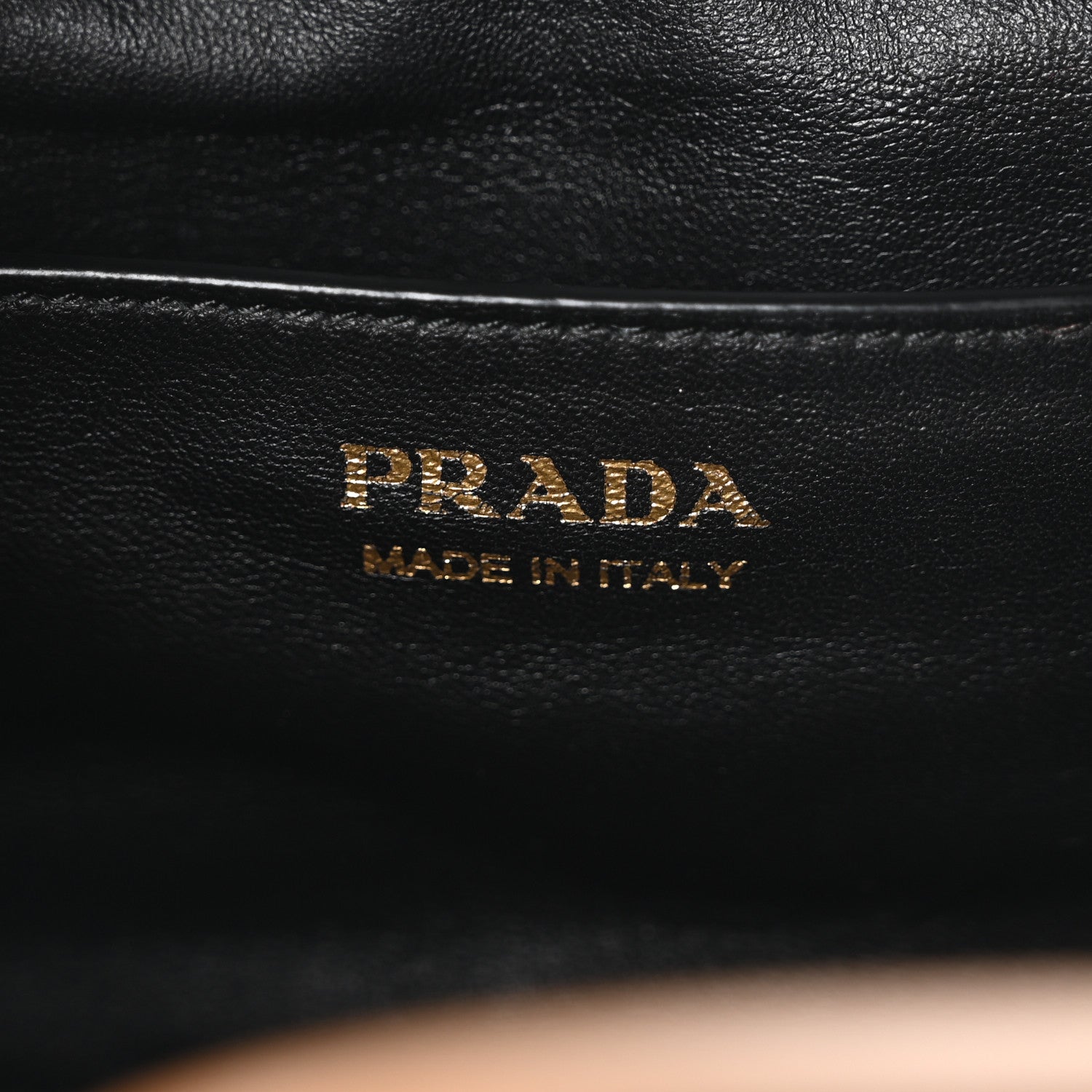 Prada Soft Calfskin Swing Shoulder Bag Black Hazelnut 6 of 10