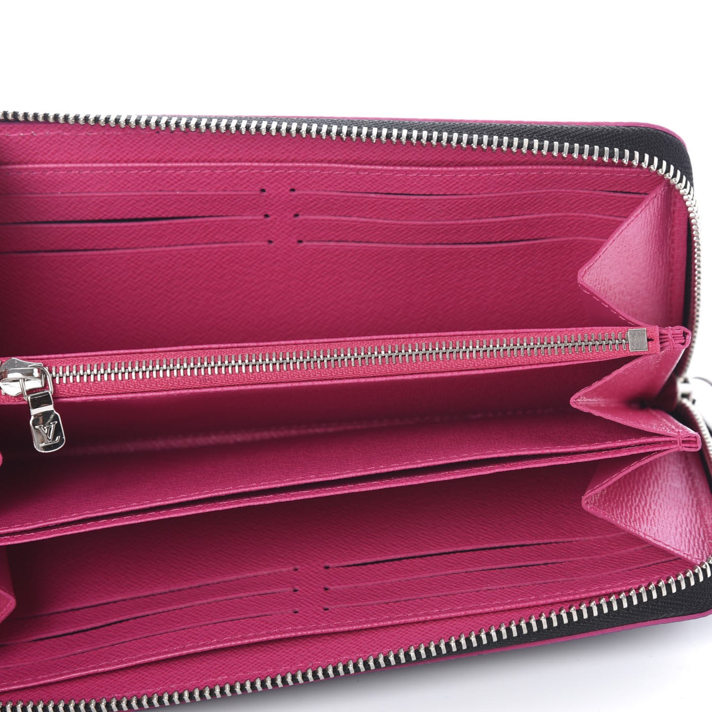 Epi Zippy Wallet Black Hot Pink