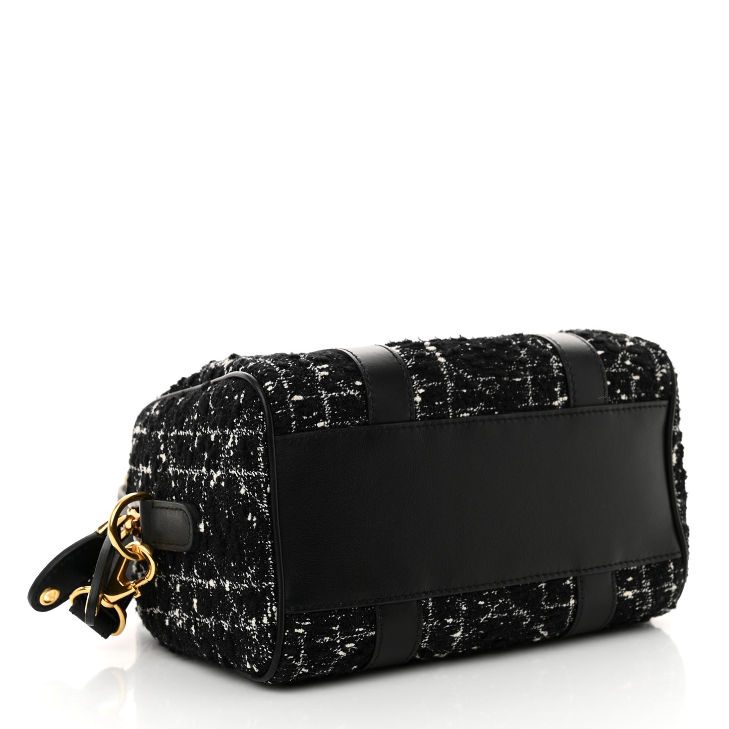 Tweed Cannage Groove 20 Bag Black White