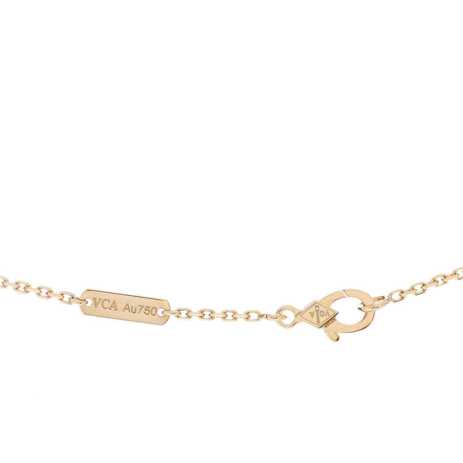 Van Cleef & Arpels 18K Yellow Gold Tiger Eye Vintage Alhambra Pendant Necklace 4 of 5