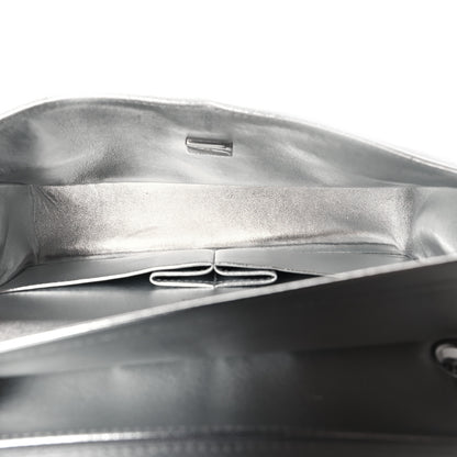 Chanel Hammered Metallic Calfskin Quilted Small Double Flap Silver 5 of 13