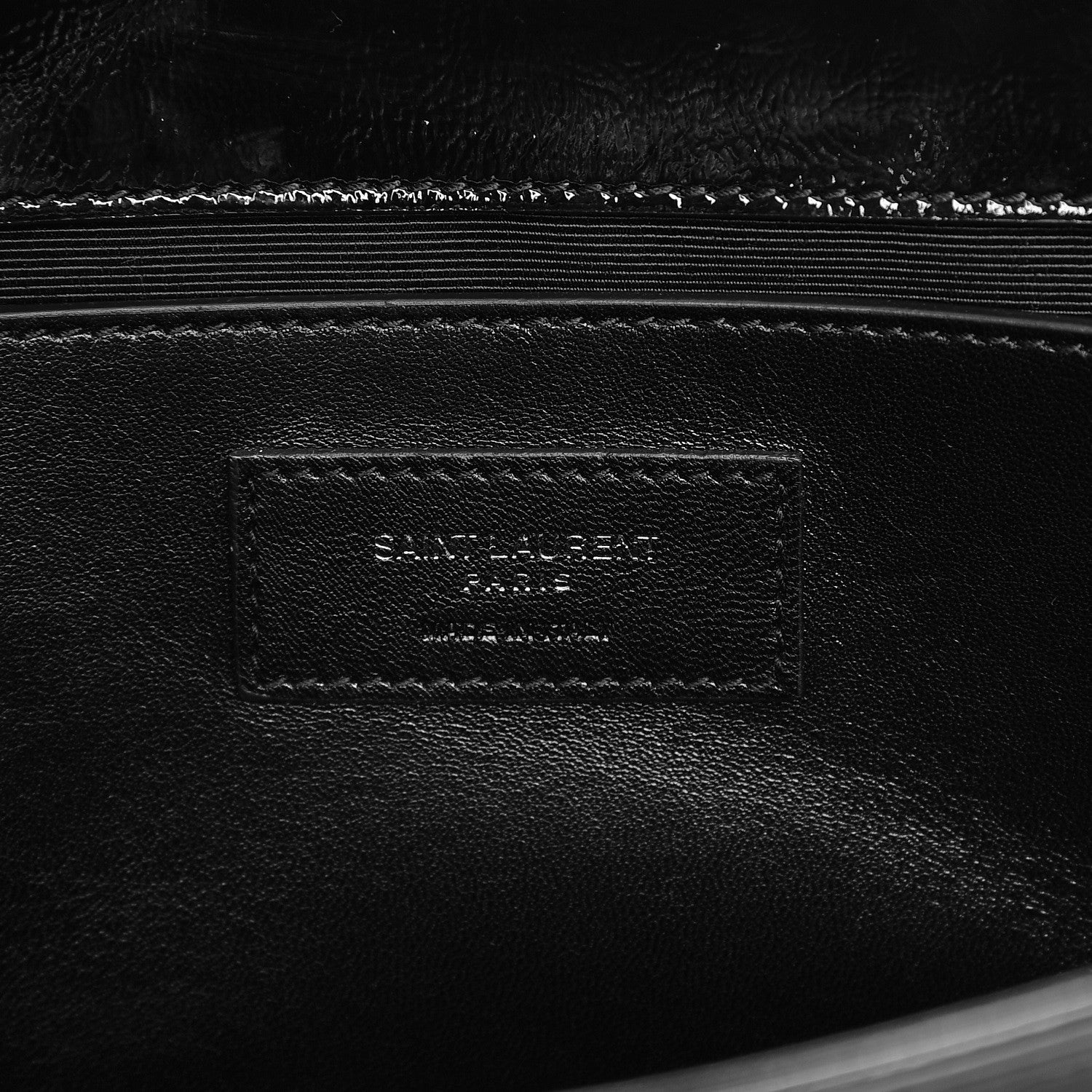 Saint Laurent Textured Patent Classic Monogram Clutch Black 7 of 7