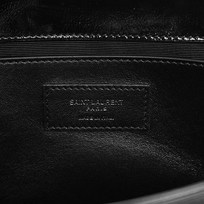 Saint Laurent Textured Patent Classic Monogram Clutch Black 7 of 7