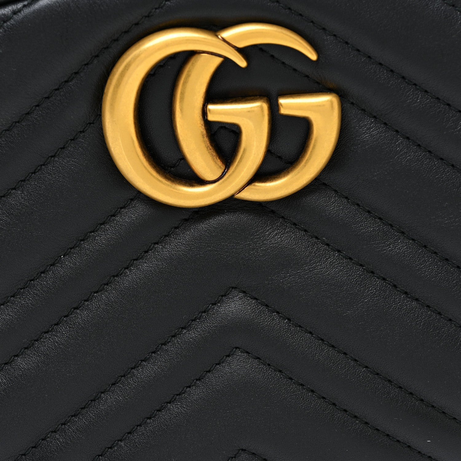 Gucci Calfskin Matelasse GG Marmont Belt Bag 95 38 Black 8 of 13