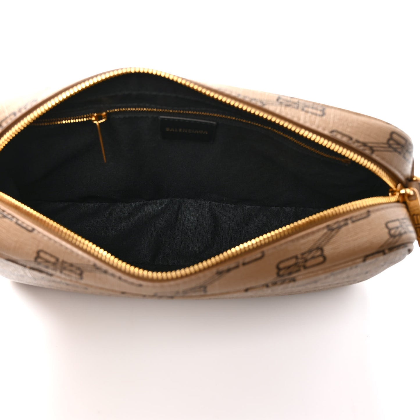 Coated Canvas BB Monogram Medium Signature Camera Bag Beige Brown