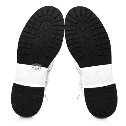 Fendi Nappa FF Embossed Womens Biker Boots 39 Snow 5 of 8