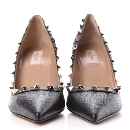 Valentino Garavani Pebbled Calfskin Rockstud 85mm Pumps 40 Black 2 of 9