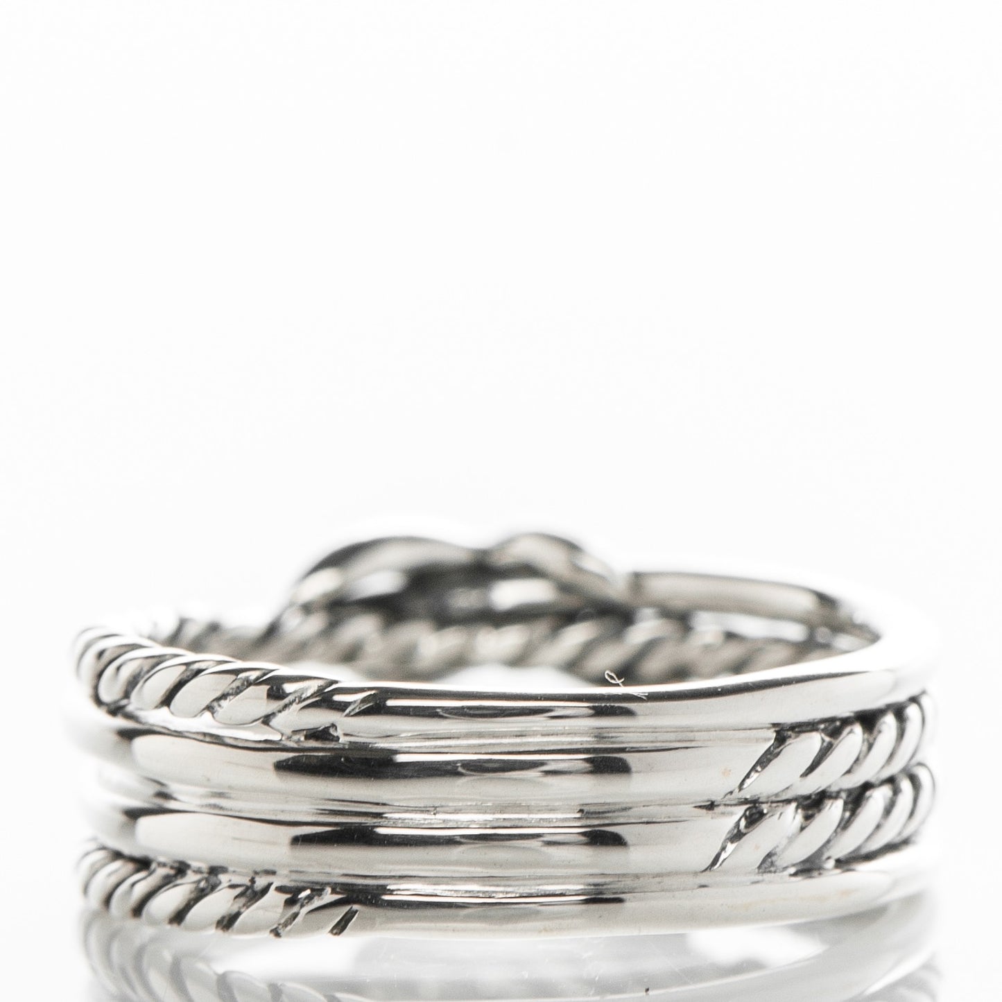 Sterling Silver Diamond X Crossover Ring 7.5