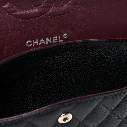 Chanel Caviar Quilted Medium Double Flap Black 14 of 22