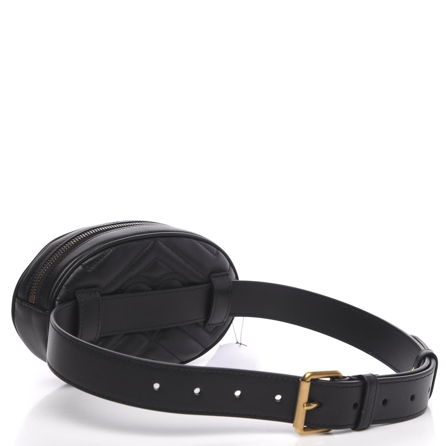 Gucci Calfskin Matelasse GG Marmont Belt Bag 75 30 Black 3 of 10