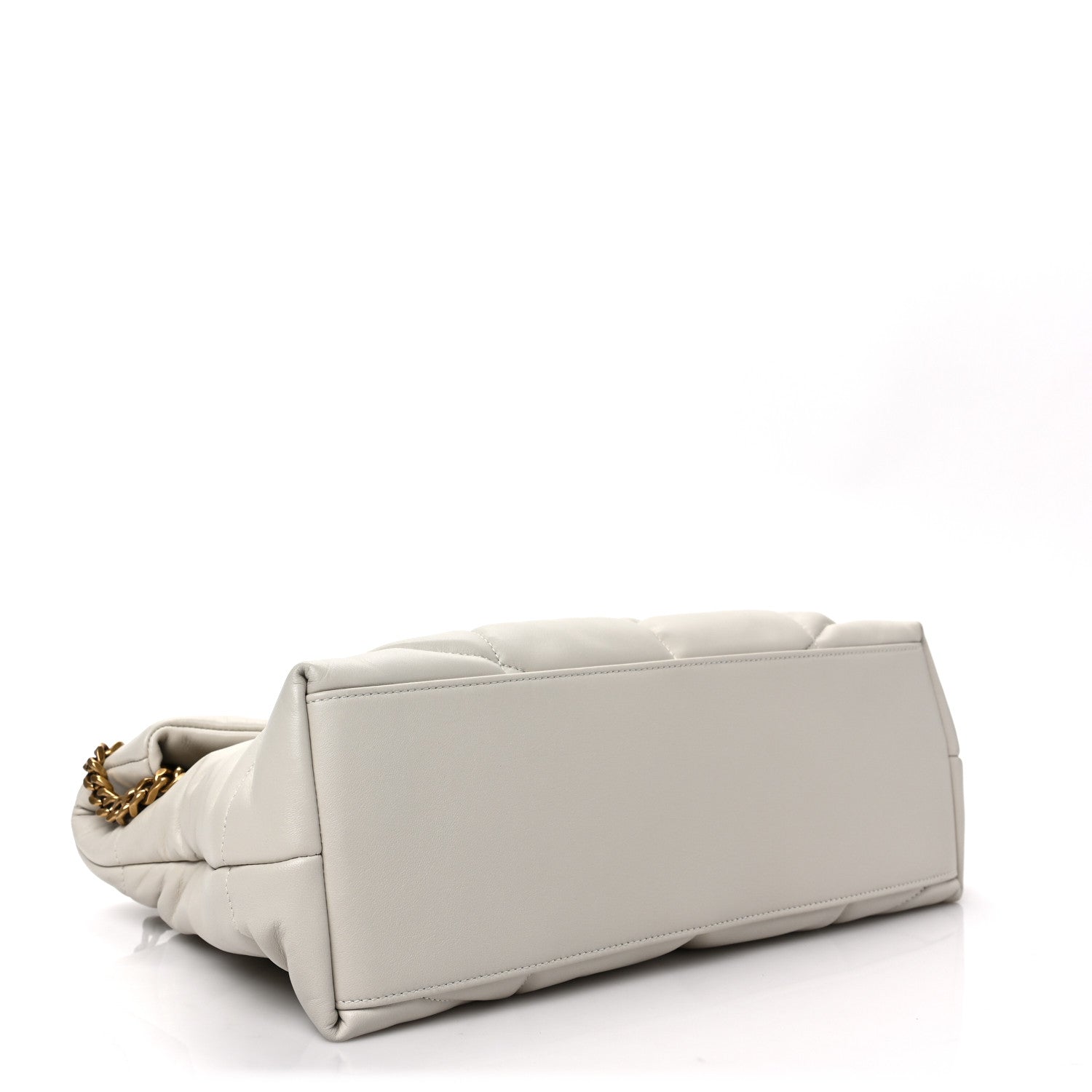 Saint Laurent Lambskin Quilted Medium Loulou Puffer Monogram Chain Satchel Crema Soft 4 of 8