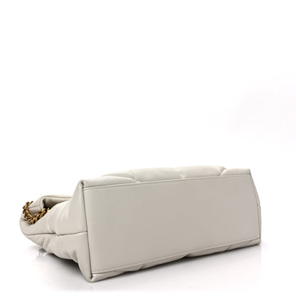 Saint Laurent Lambskin Quilted Medium Loulou Puffer Monogram Chain Satchel Crema Soft 4 of 8
