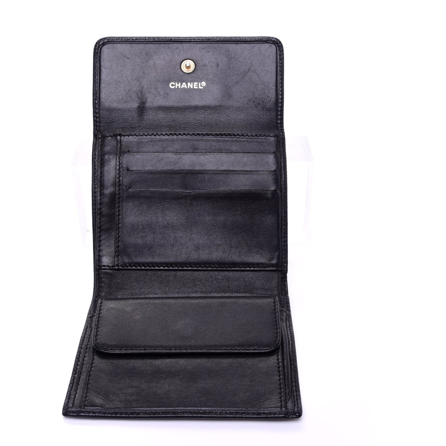 Caviar Timeless CC Compact French Wallet Black