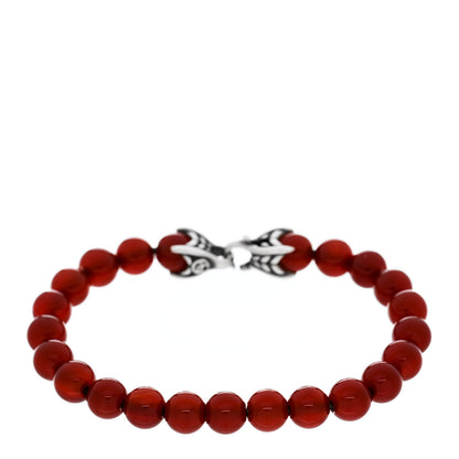 David Yurman Sterling Silver Carnelian 8mm Spiritual Beads Bracelet 2 of 4