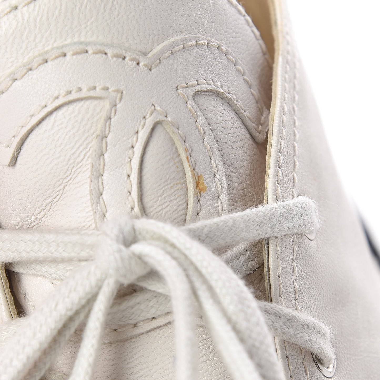 Lambskin Canvas Cap Toe Lace Up Espadrilles 38 White Black