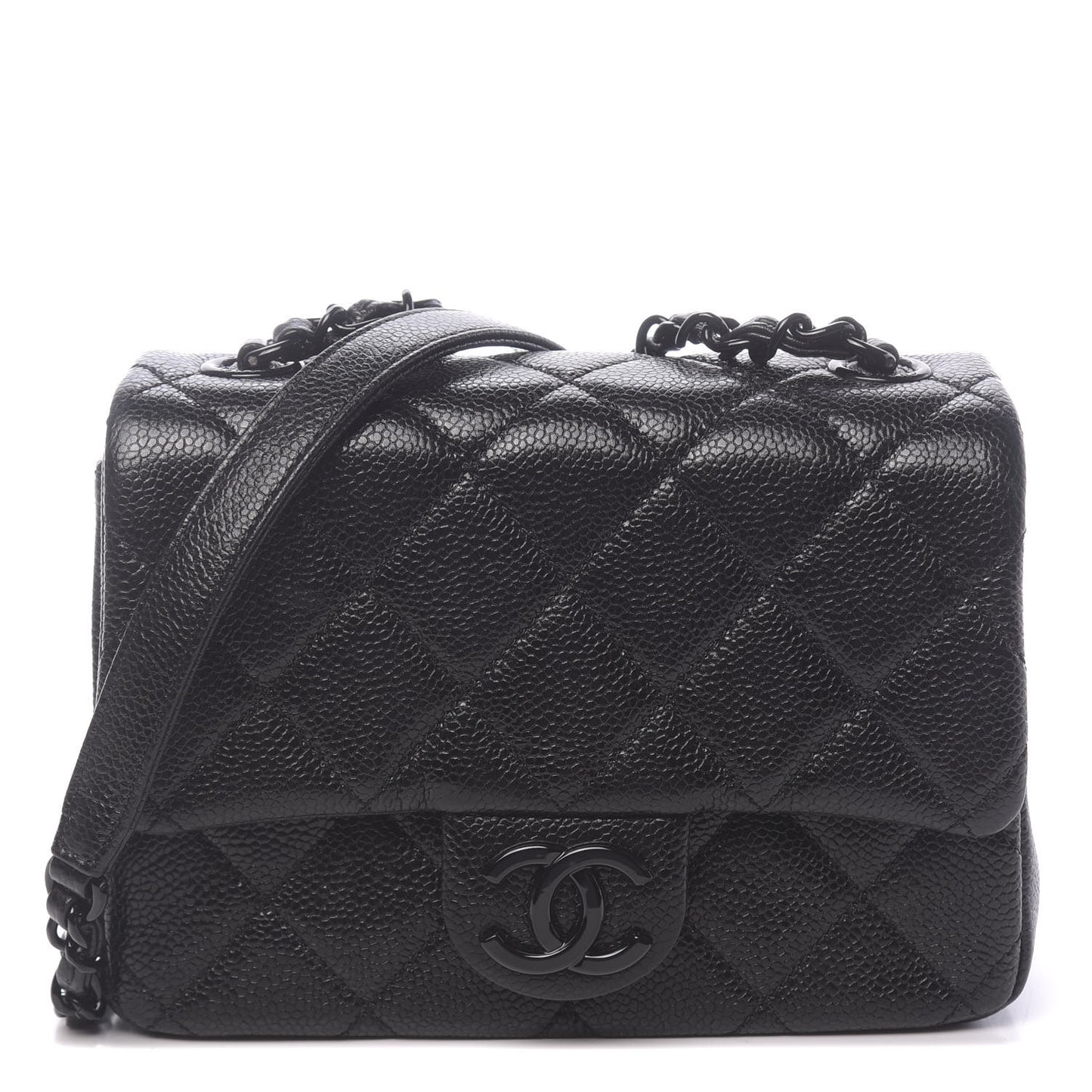 Caviar Quilted Incognito Mini Square Flap Black