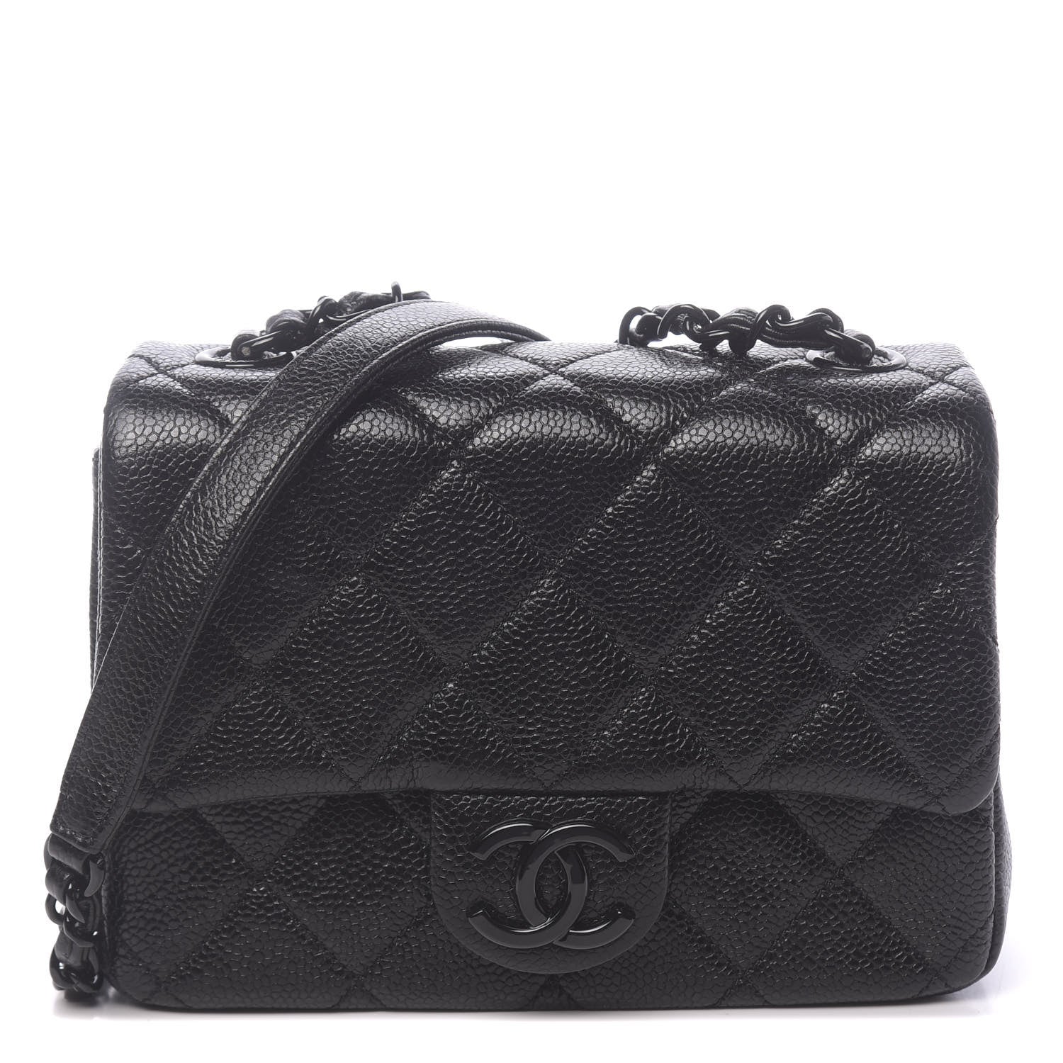 Chanel Caviar Quilted Incognito Mini Square Flap Black 1 of 11