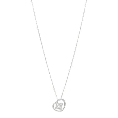 Louis Vuitton 18K White Gold Diamond Small Coeur Heart Pendant Necklace 1 of 6