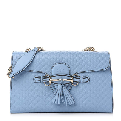 Gucci Microguccissima Medium Emily Chain Shoulder Bag Mineral Blue 1 of 12
