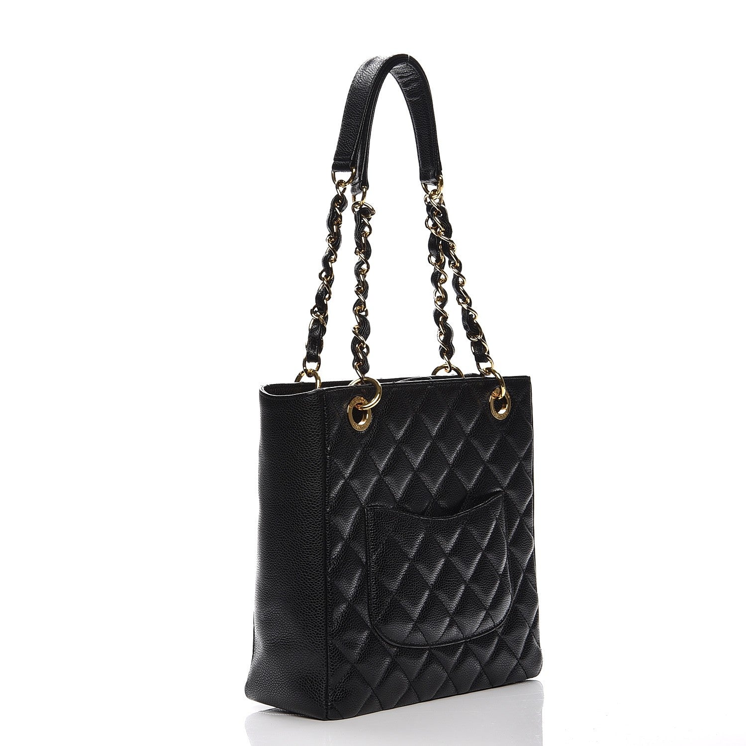 Chanel Caviar Quilted Petit Shopping Tote PST Black 3 of 12