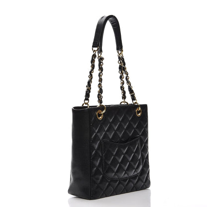 Chanel Caviar Quilted Petit Shopping Tote PST Black 3 of 12