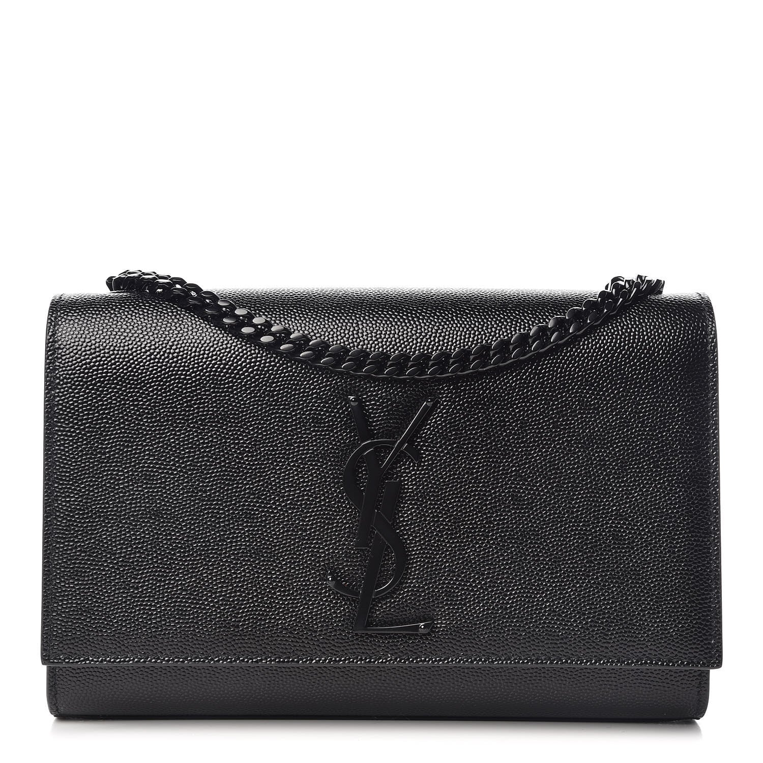 Saint Laurent Grain De Poudre Small Monogram Kate Satchel Black 1 of 9