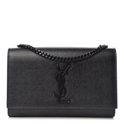 Saint Laurent Grain De Poudre Small Monogram Kate Satchel Black 1 of 9