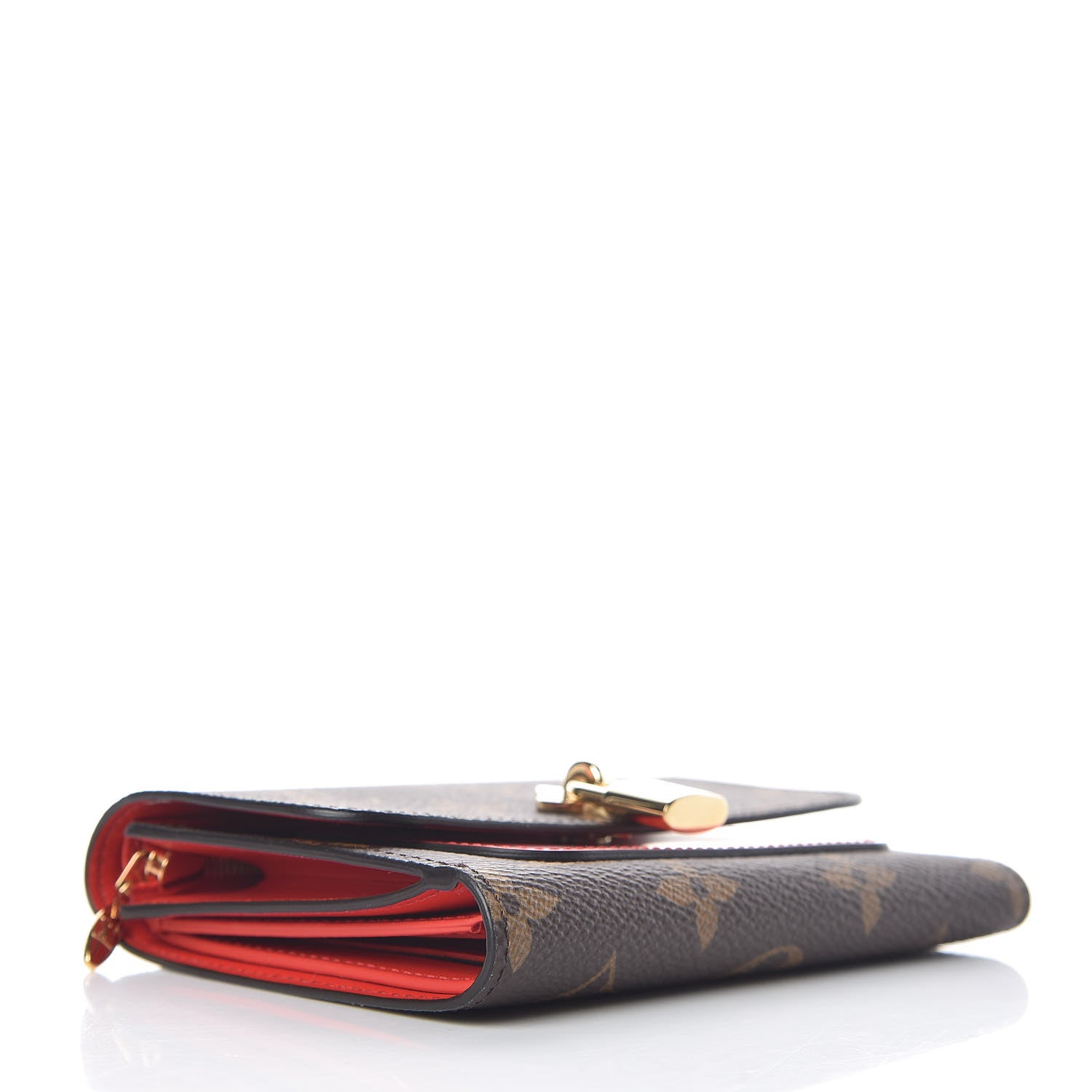 Louis Vuitton Monogram Flower Lock Compact Wallet Coquelicot 4 of 7