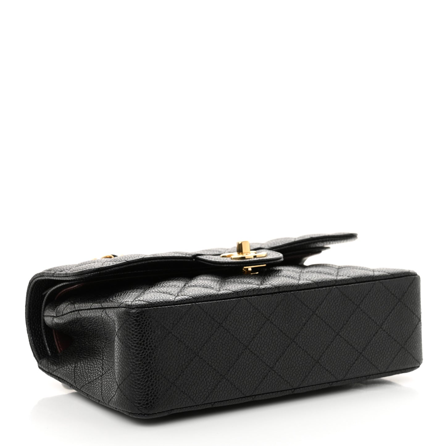 Caviar Quilted Small Double Flap Black