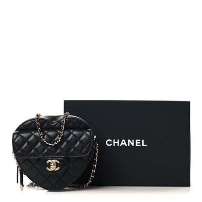 Chanel Lambskin Quilted CC In Love Heart Bag Black 11 of 11
