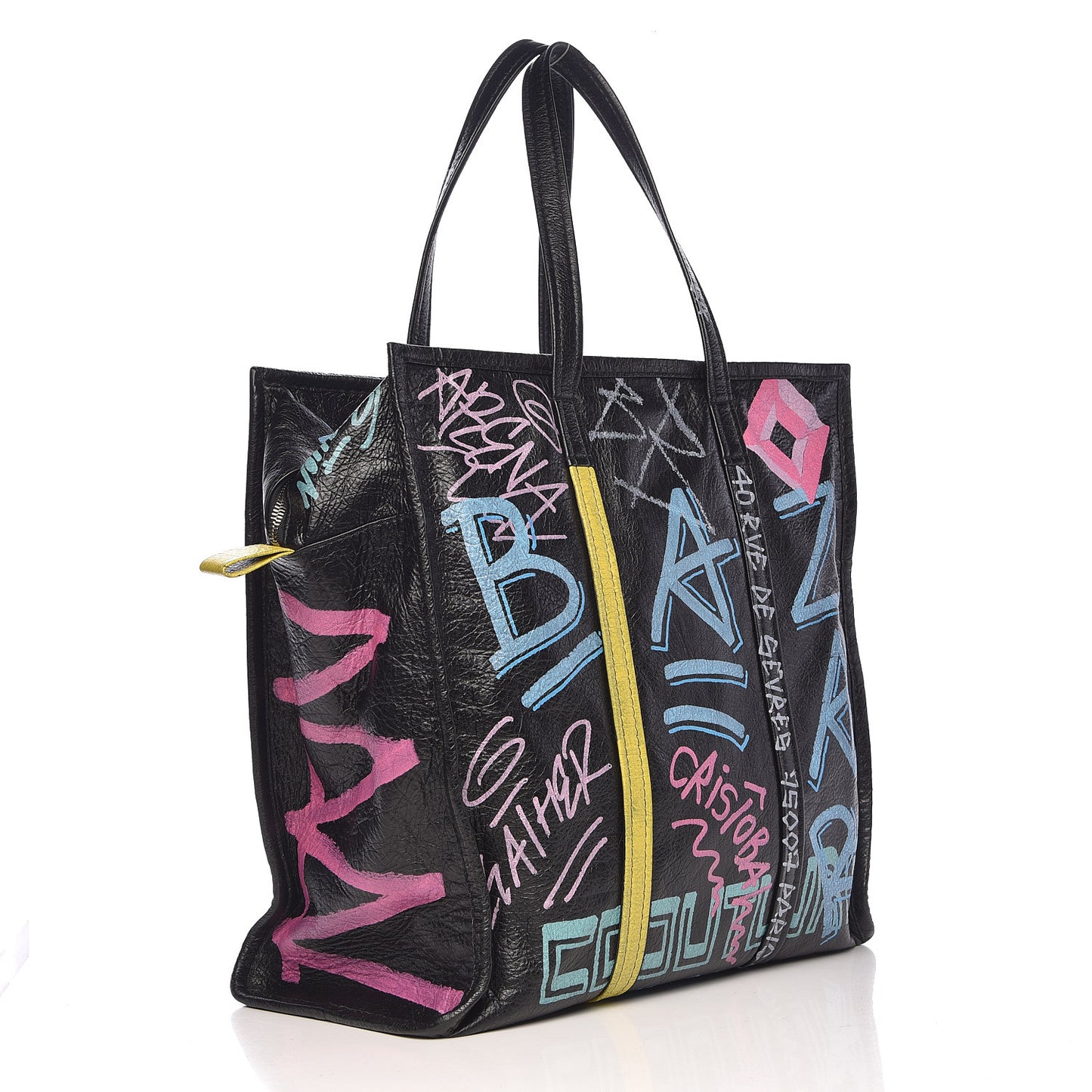 Agneau Arena Graffiti All Over Medium Bazar Shopper Tote Black Multicolor