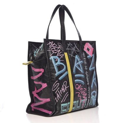 Balenciaga Agneau Arena Graffiti All Over Medium Bazar Shopper Tote Black Multicolor 3 of 11