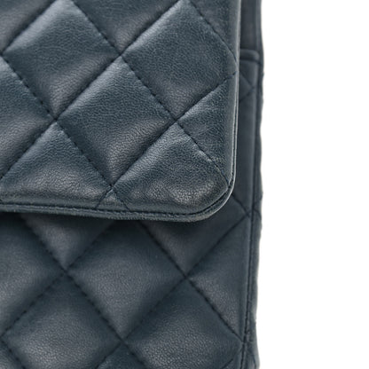 Chanel Lambskin Quilted Medium Double Flap Dark Blue 15 of 16