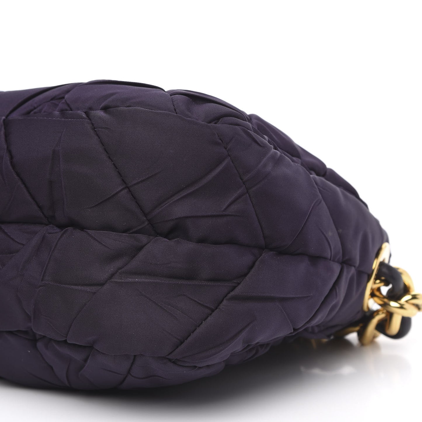 Tessuto Nylon Chevron Quilted Shoulder Bag Plum