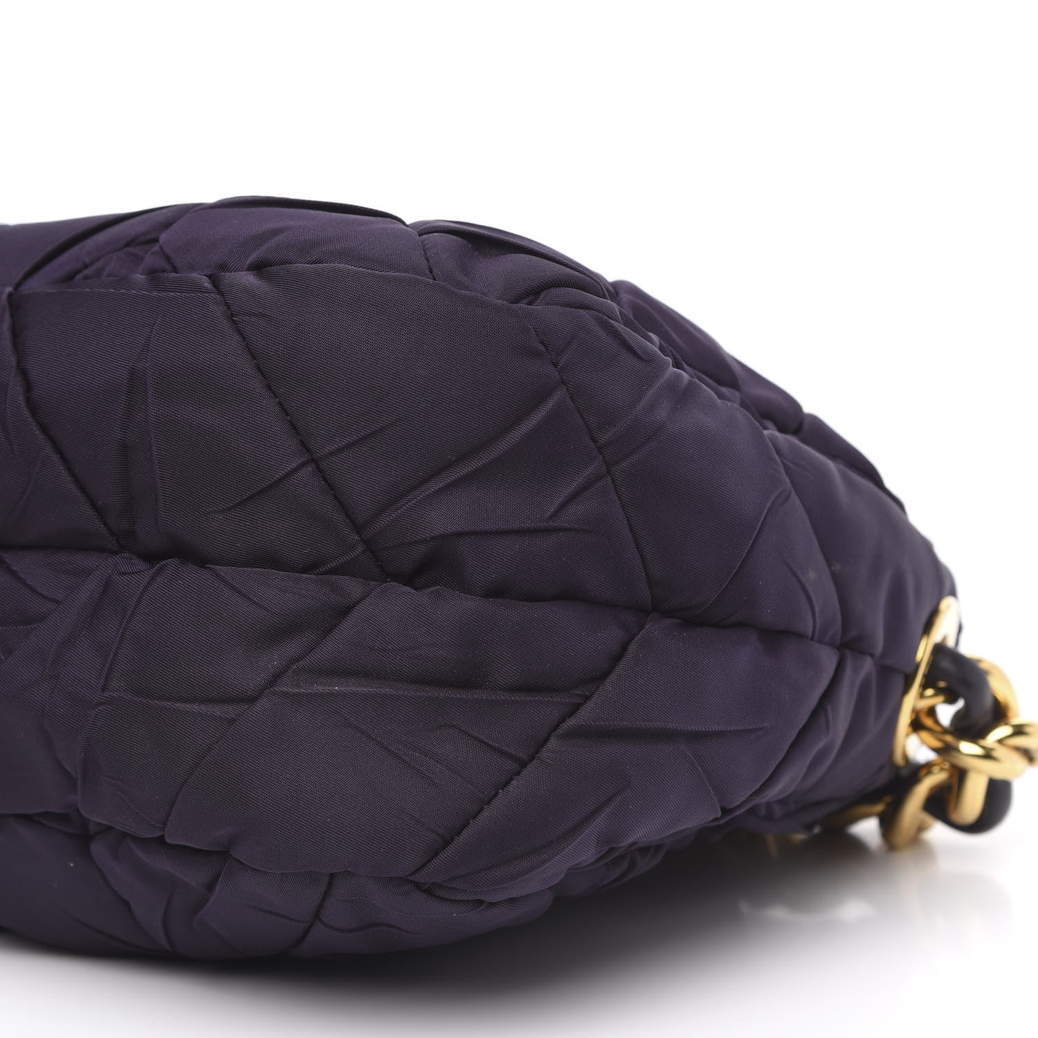 Prada Tessuto Nylon Chevron Quilted Shoulder Bag Plum 10 of 11